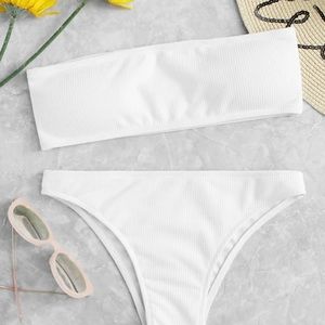White Bikini Bandeu Top